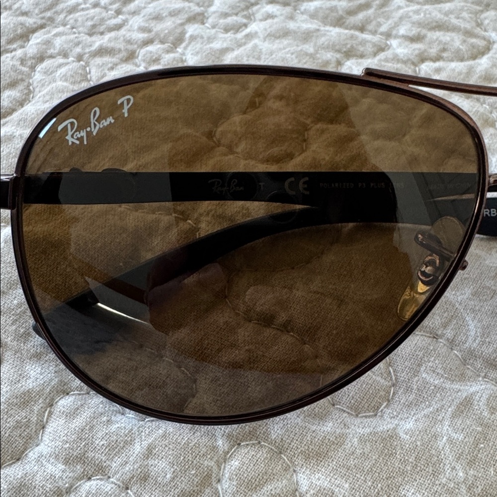 Ray-Ban Brown Aviator Sunglasses with Black Case - Picture 7 of 9